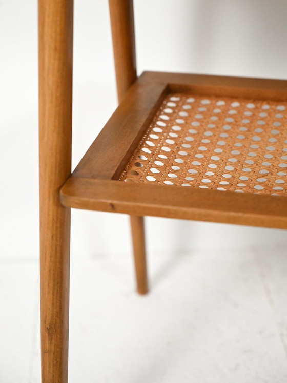 Image 1 of Coppia di comodini scandinavi in ​​teak con canna di Vienna