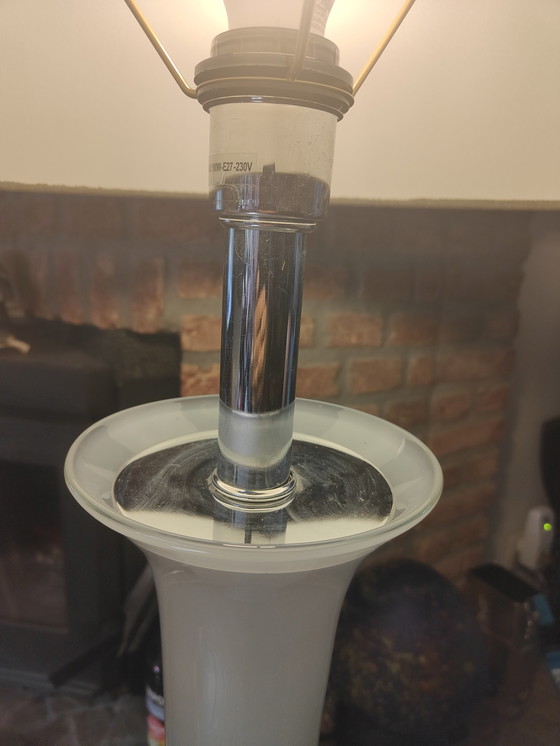 Image 1 of Lampada da terra vintage Zijlstra in vetro e metallo cromato