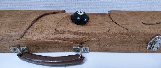 Image 1 of boîte bois queue billard sculpturale