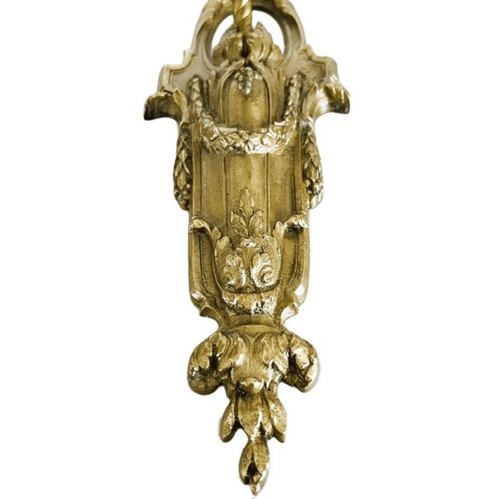 Image 1 of Antique brass Baroque Rococo wall lamp rose 1930s