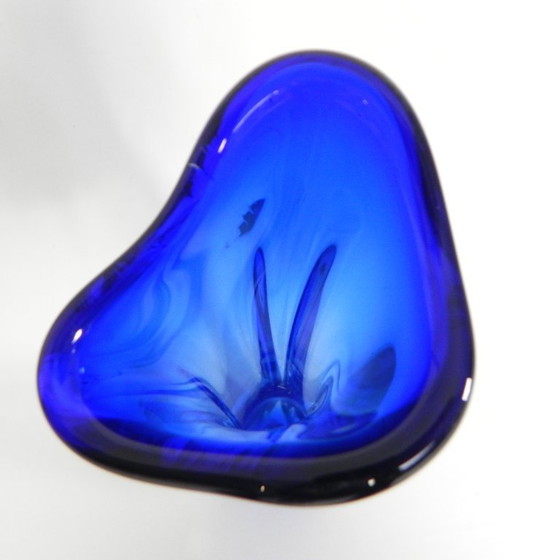 Image 1 of 59 cm tall blue Murano vase, 1950s