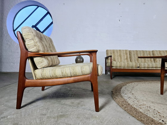 Image 1 of Eugen Schmidt Sofa Daybed jaren 60 Mid Century Zitgroep Fauteuilset Easy Chair Vintage