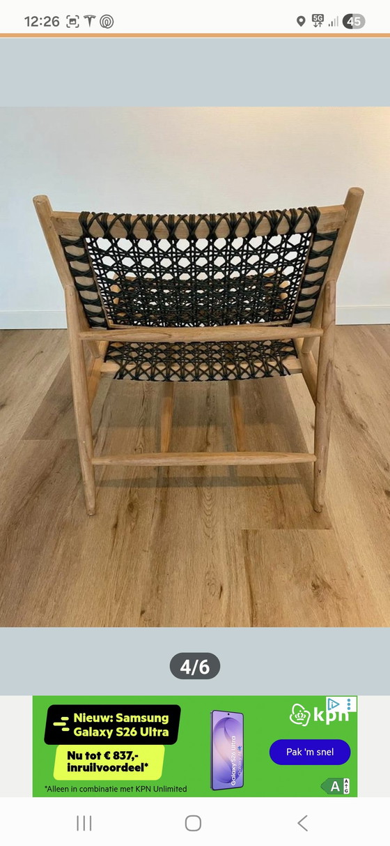 Image 1 of 2 Strak design teak Indoor Outdoor stoelen, fauteuils, wave, strak, boho, beachstyle