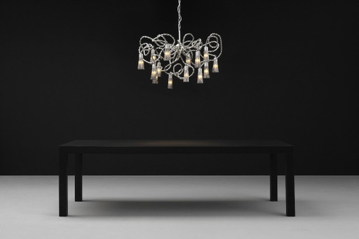 Lampadario Sultan o Swing di Brand and Van Egmond in nichel.