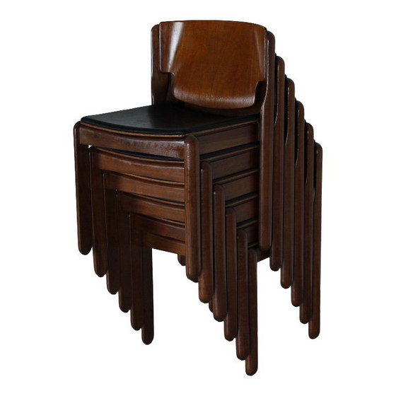 Image 1 of 6 chaises empilables modèle 122 par Vico Magistretti pour Cassina, Italie, années 1960