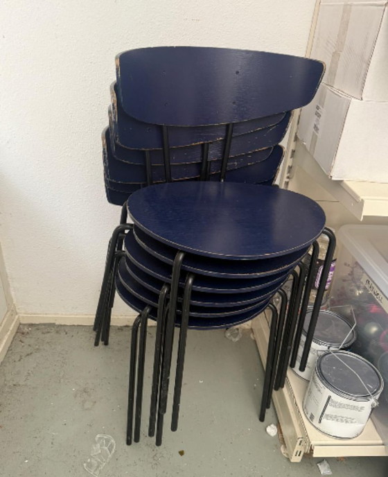 Image 1 of 6x Ferm Living Herman Chair – Oak/Blue