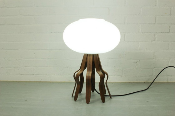 Image 1 of Abat-jour vintage avec base sculpturale artisanale