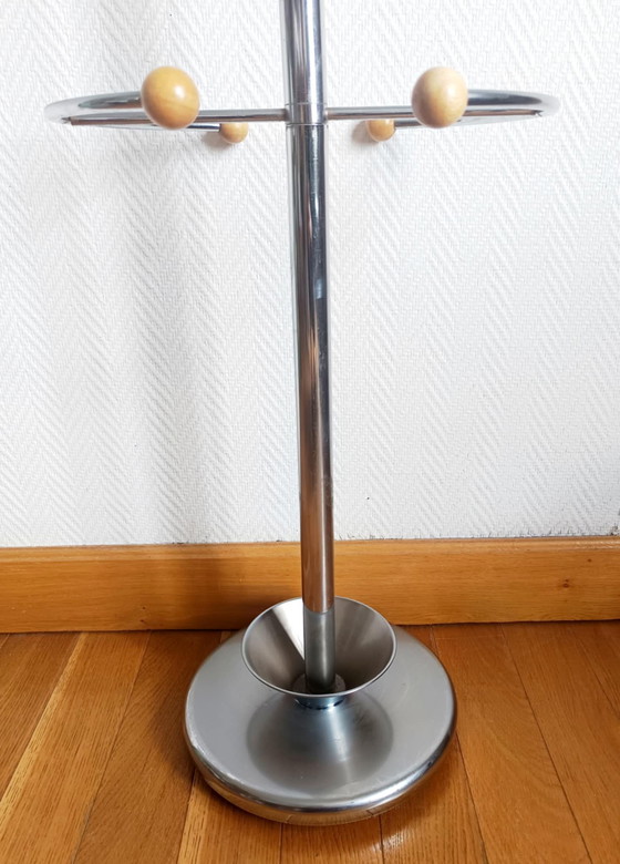 Image 1 of Portemanteau space age chrome et bois 197O 