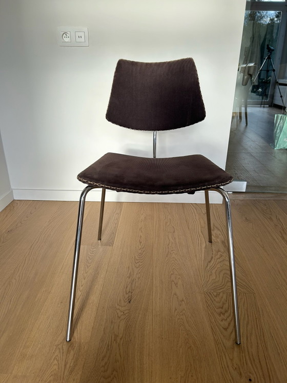 4x sedie Dan Form – Sedie da pranzo, Tessile, polished steel (photo 3 of 5)