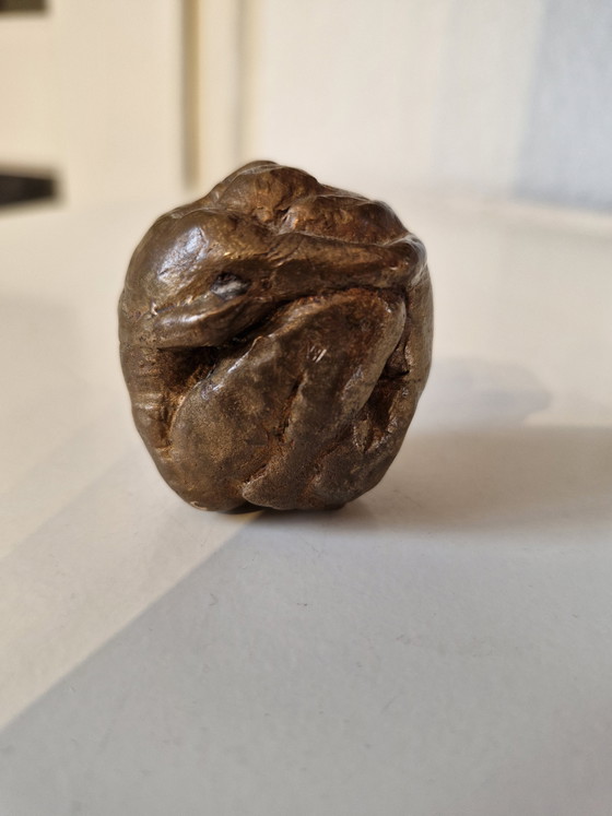 Image 1 of Massief Bronzen beeldje 3,5 x 4,5 x 4,5 cm