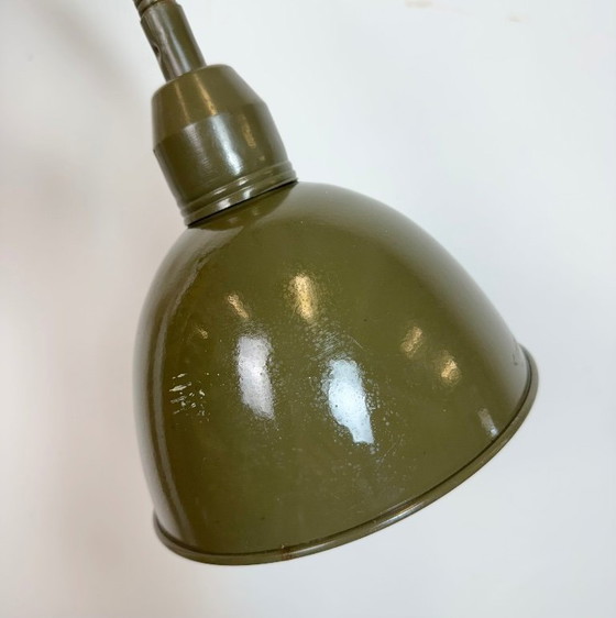 Image 1 of Applique murale à ciseaux verte de style militaire industriel, de Elektroinstala, années 1960