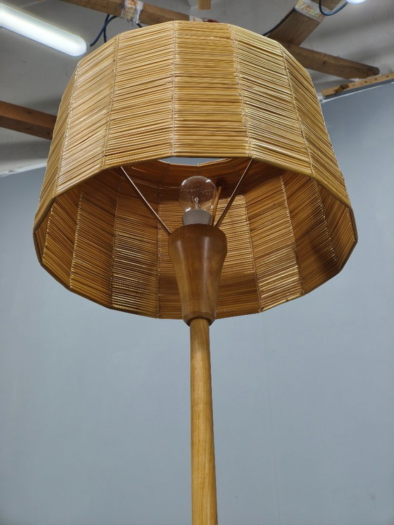 Image 1 of Jan Kalous ULUV rotan vloerlamp, Tsjechoslowakije jaren 1960