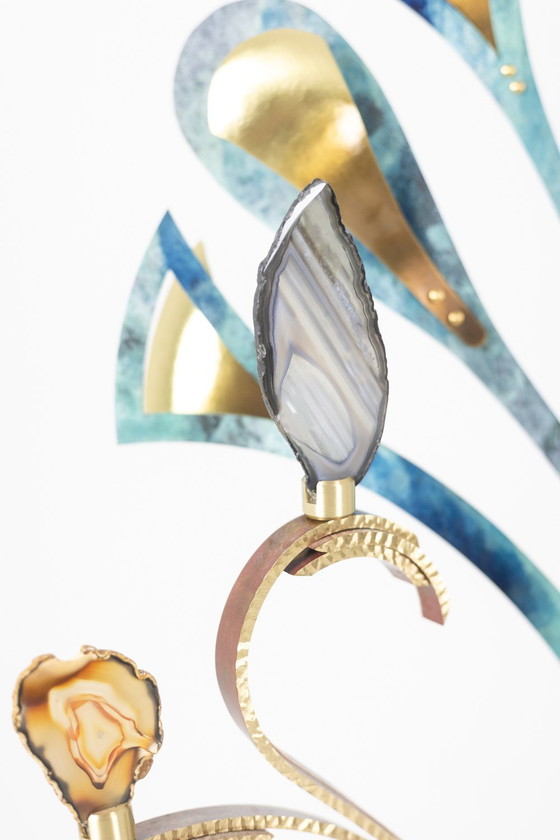 Image 1 of Lampe-Sculpture With Agates - Work by Artisan d'Art