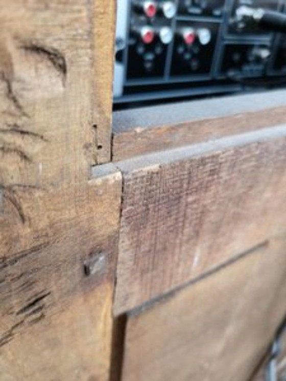 Image 1 of Louis XVI style tall cabinet in wood and French marble slab