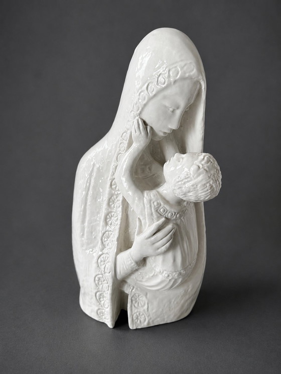 Image 1 of Madonna col Bambino Art Déco italiana – stile Lenci – ca. 1930–50
