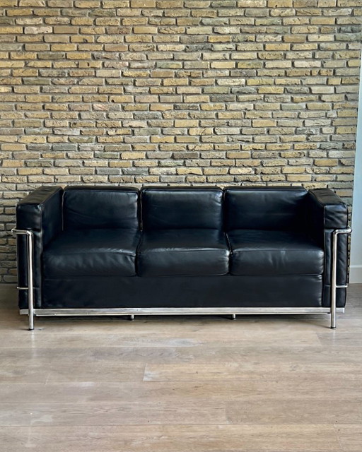 Le Corbusier Style Sofa Replica LC3 - Black Leather Designer Sofa