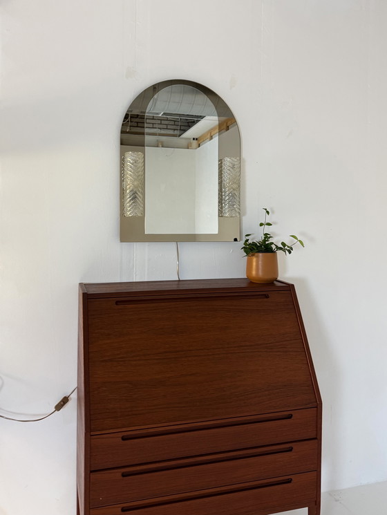 Image 1 of Vintage 2-tone mirror and Murano glass, Hillebrand '80