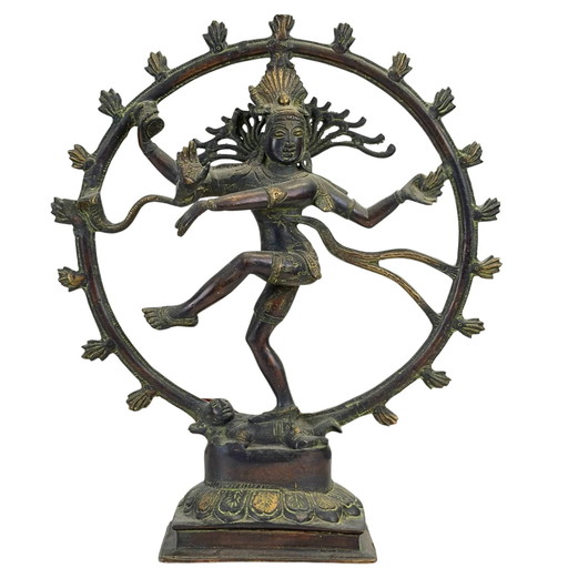 Bronce antiguo Shiva Nataraja Nepal 36cm cire perdue