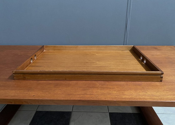 Image 1 of Large Teak coffee table with serving tray 1970s EMC Mobler Denmark