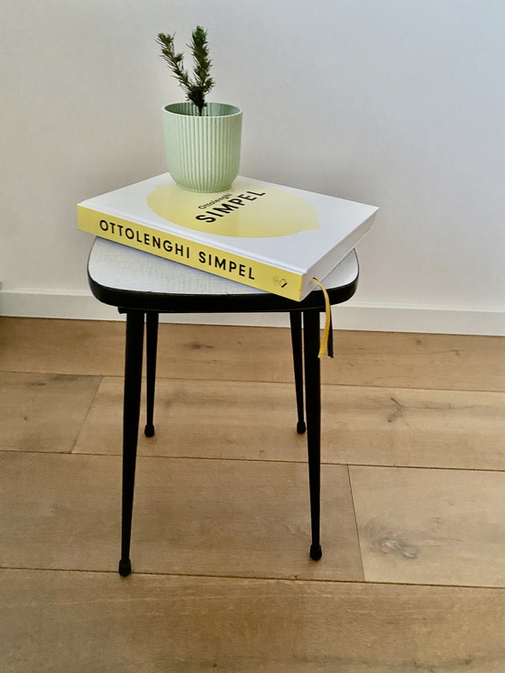 Image 1 of Vintage, mid-century Formica stool, side table, coffee table