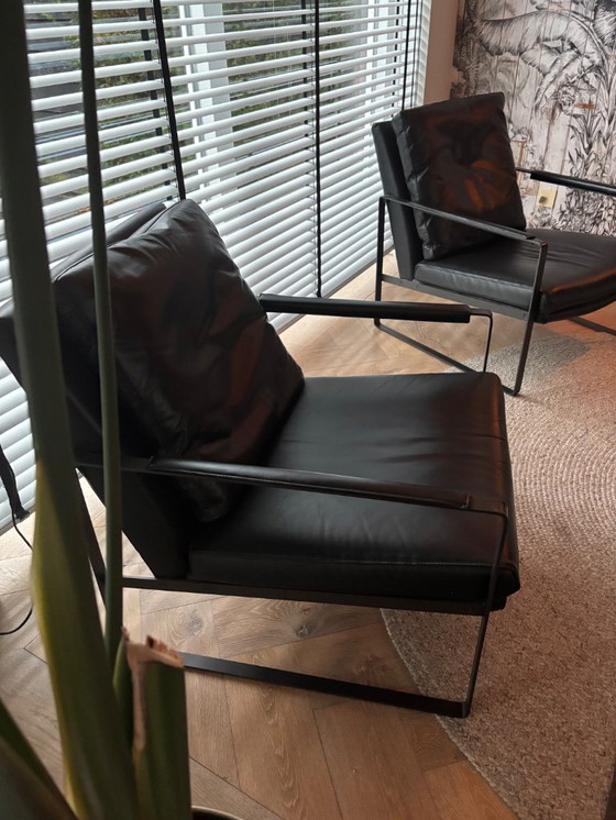 Image 1 of Leman Plus Lounge Chair datjes steel kleur zwart leder