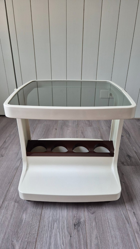 Image 1 of Vintage plastic space age bar cart trolley side table