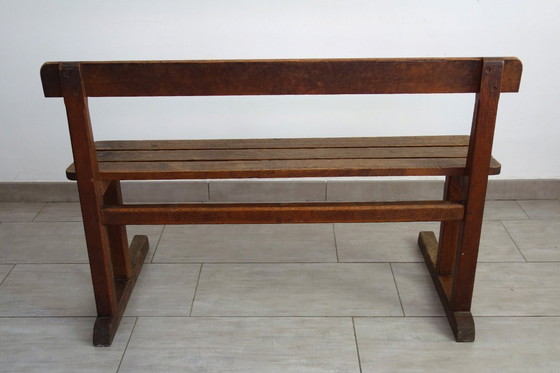 Image 1 of Rustic School Bench, 1950s