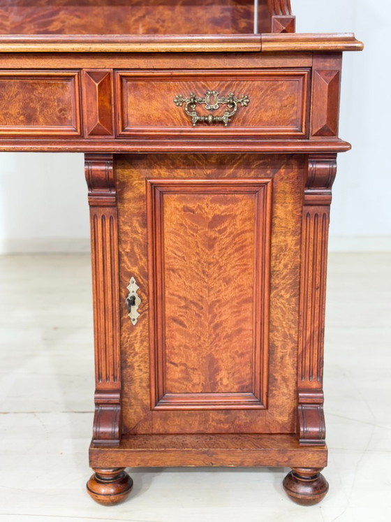 Magnifique bureau d'écriture de l'époque Gründerzeit – Bureau/secrétaire ancien de grande qualité, datant (photo 9 of 24)