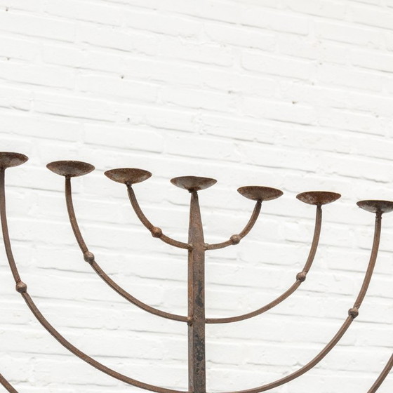 Image 1 of Candeliere da terra brutalista in ferro battuto