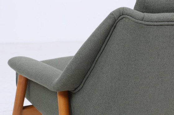 Image 1 of 2 Vintage Armlehnsessel von Wilhelm Knoll für Cassina  60er Jahre | Design Mid Century Stuhl Olivgrün Retro Holz  70er #08-18