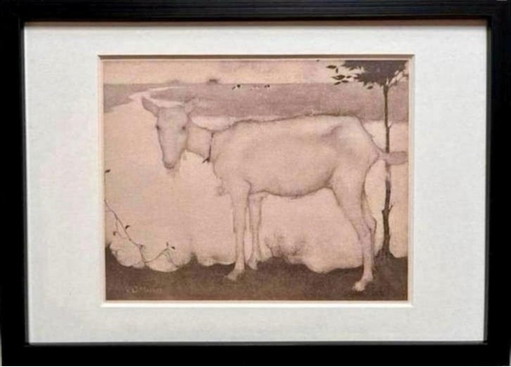 Jan Mankes 1889-1920 / Original-Heliogravüre Ziege am See 1923