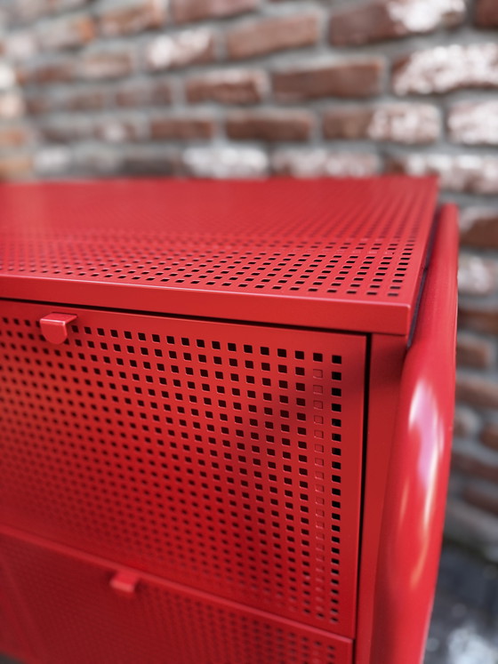 Image 1 of Vintage IKEA Nikkeby – red metal designer sideboard