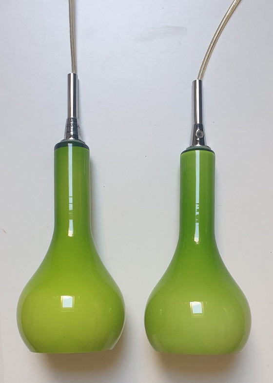 Image 1 of Nordlux - Diseño danés - 2 lámparas colgantes de cristal opalino