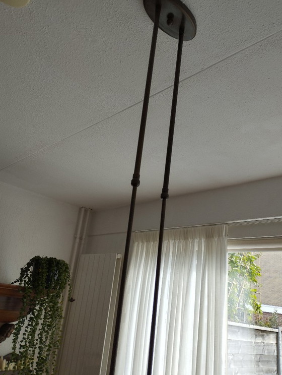 Dimbare hanglamp in goede staat – Hanglampen, Glass, Metal (photo 2 of 6)
