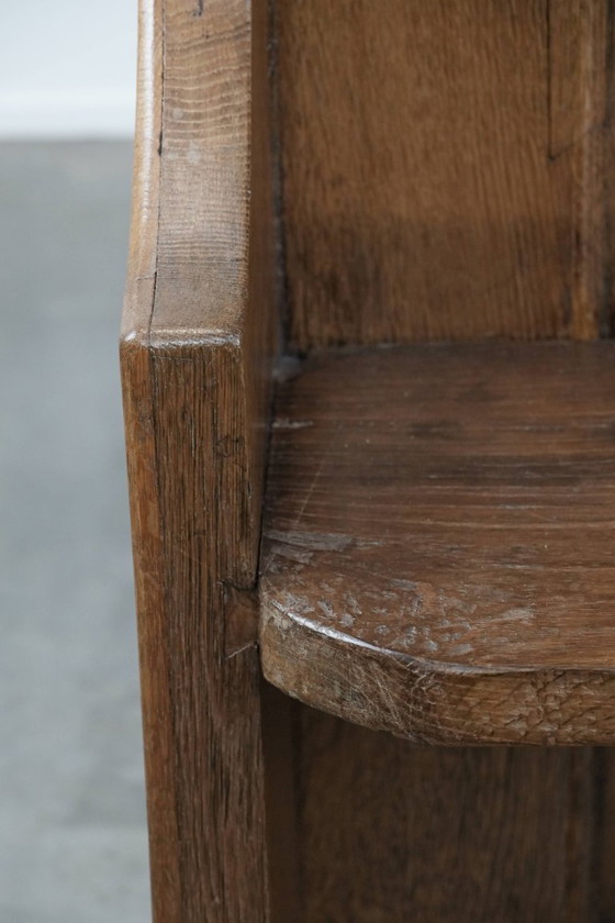 Image 1 of Antico banco da chiesa in quercia in stile gotico con bellissime incisioni