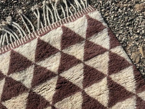 Tappeto berbero marocchino molto grande crema e bordeaux 450x300 cm con motivo triangolare. – Tappeti, Lana (photo 9 of 11)