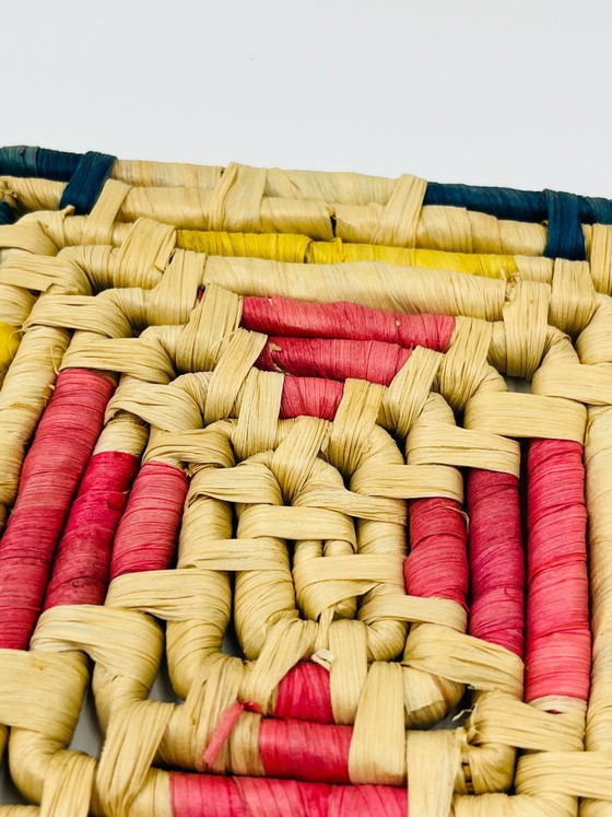 Image 1 of Set of 3 vintage braided fiber trivets