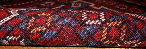 Image 1 of Alfombra persa kurda antigua hecha a mano de 122 cm x 243 cm (4' x 8'), década de 1880 - 1B419