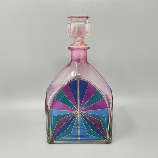 1970s Stunning Decanter or Decorative Bottle by Luigi Bormioli. Made in Italy