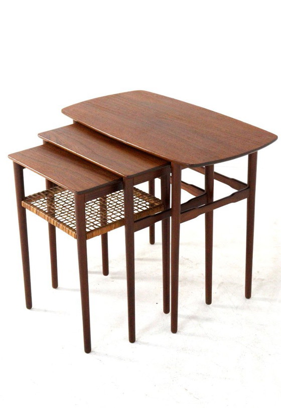Image 1 of Set nesting tables bijzettafels Deens 'Sunds' vintage