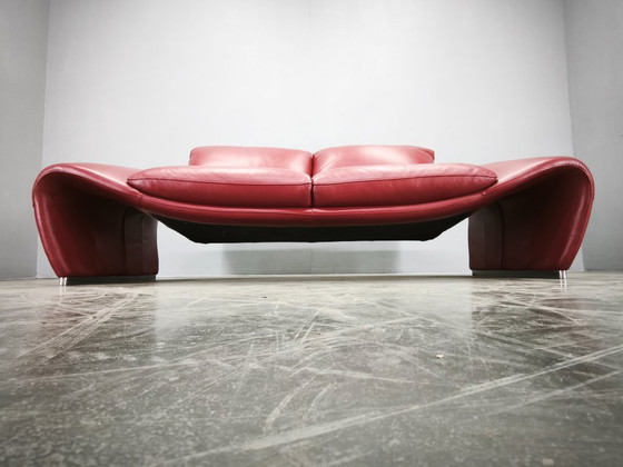 Image 1 of Italienisches rotes Ledersofa von Divanotti, Postmoderne, 1990er Jahre