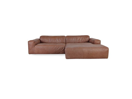 Divano ad angolo in pelle originale Freistil 187, marrone, divano di design di Rolf Benz