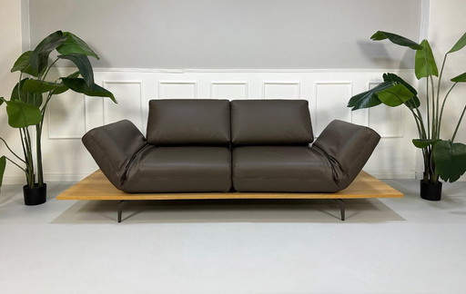 Rolf Benz Aura Nappa Leather Brown Designer Sofa Exhibition Piece