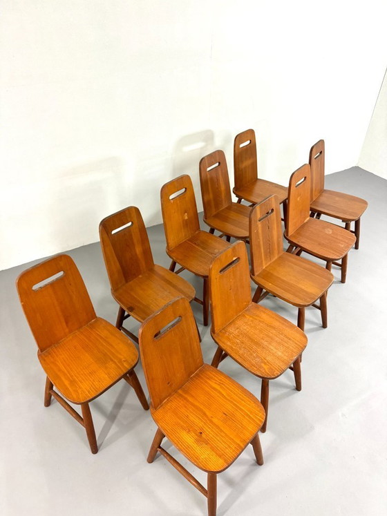 Image 1 of Vintage Scandinavian Brutalist chair style of Eero Aarnio Wooden mid century Danish design