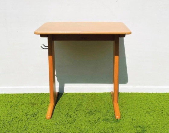 Image 1 of Houten Casala schoolbank & stoel. Vintage 60s 