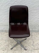 Space Age Draaistoel van Chocoladebruin Skai