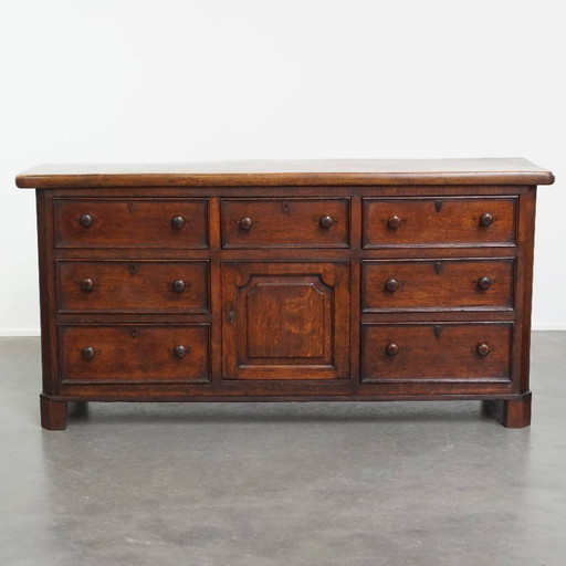 Antique English sideboard/ counter/ kitchen island from late 18th century with solid oak top