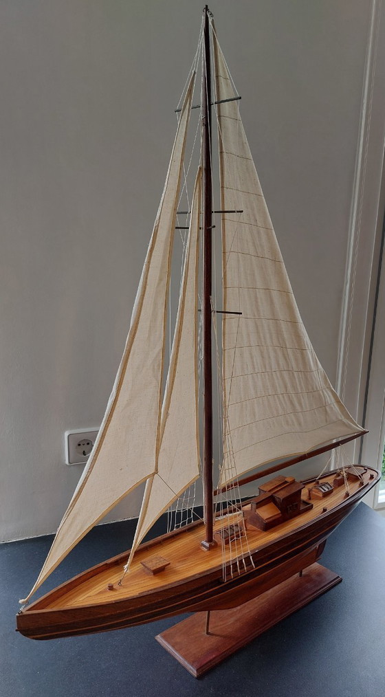 Image 1 of Vintage handgemaakt houten modelschip – Shackleton's Endurance (96 cm)