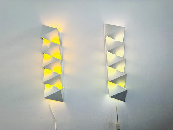 Image 1 of ZIG-ZAG GEOMETRIC WALL LAMPS BY DIJKSTRA LIGHTING, NETHERLANDS, 1960