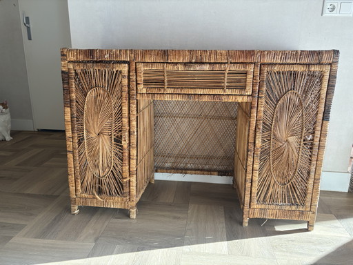 Vintage sunburst bureau
